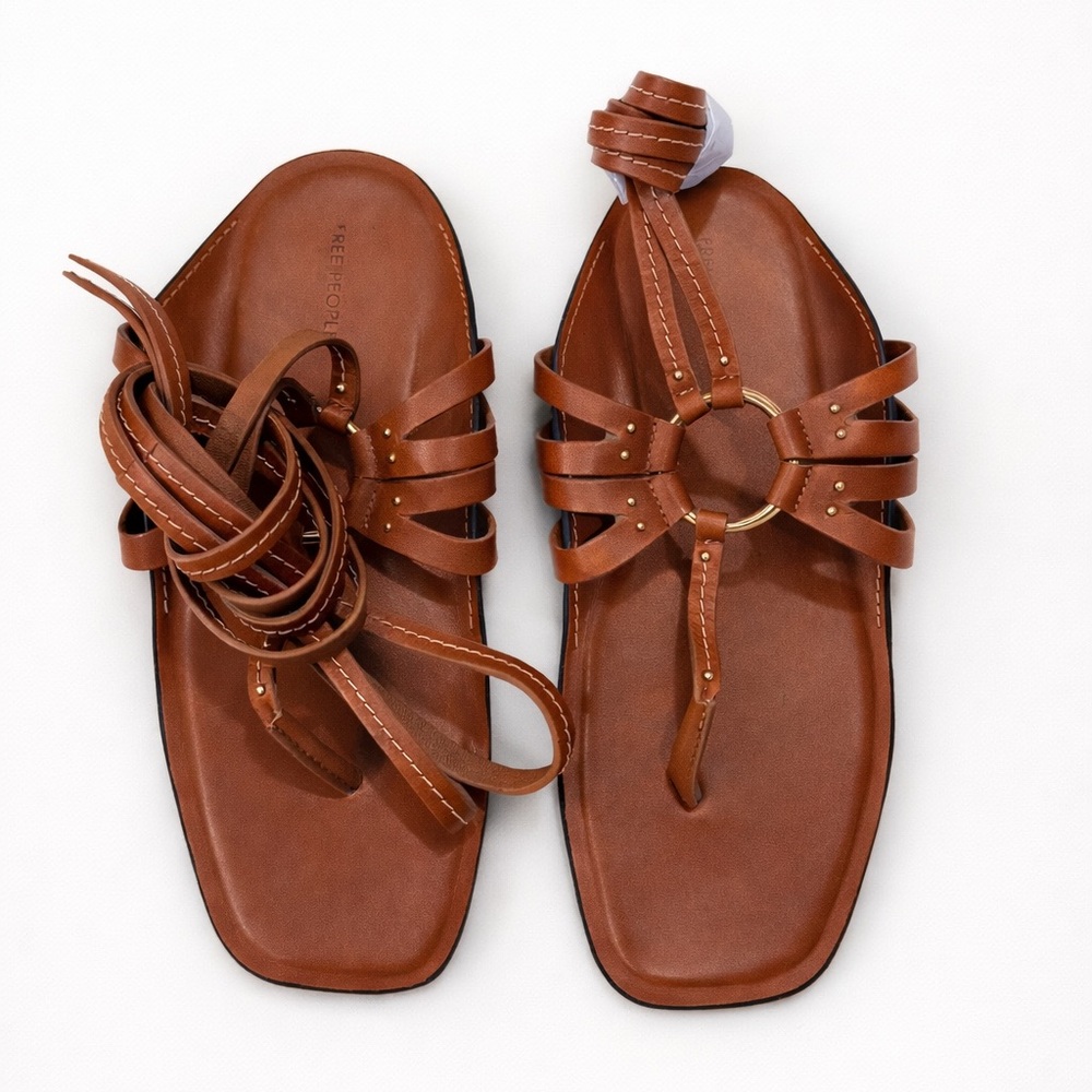 Free People Tan Leather Sandals